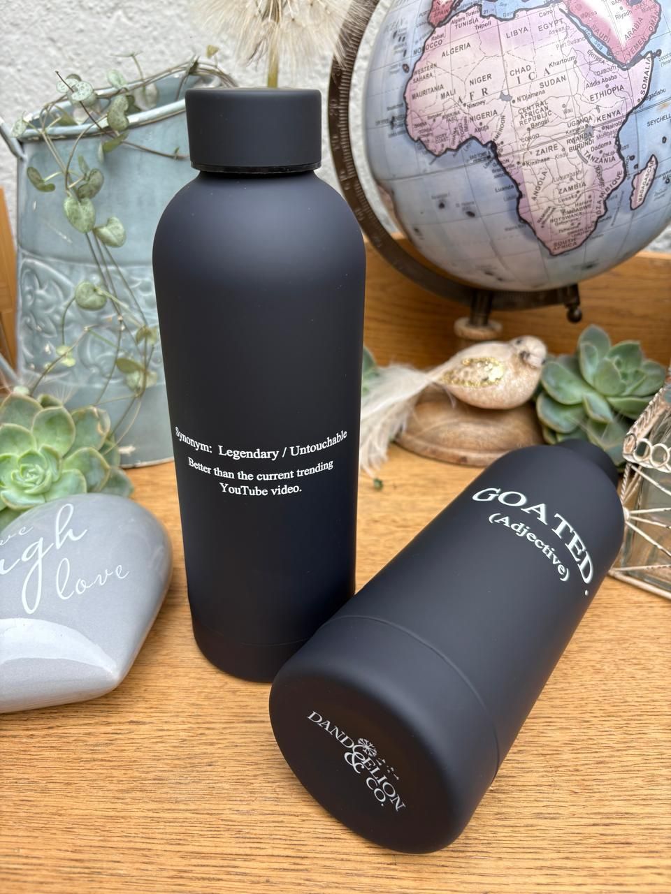 500ml Stainless Steel Water Bottle - Black: GOATED.