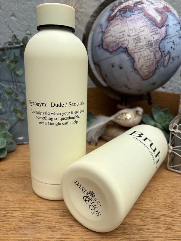 500ml Stainless Steel Water Bottle - Butter Yellow - Bruh.