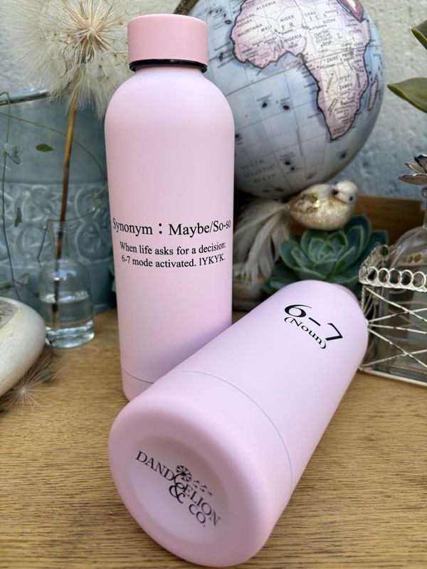 500ml Stainless Steel Water Bottle - Light Pink: 6-7.