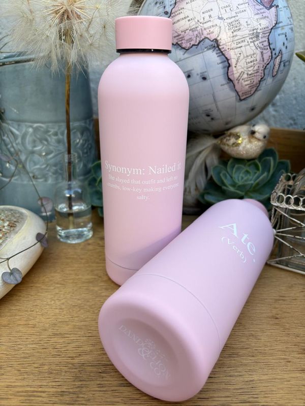 500ml Stainless Steel Water Bottle - Soft Pink: Ate.