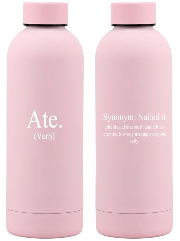 500ml Stainless Steel Water Bottle - Soft Pink: Ate.