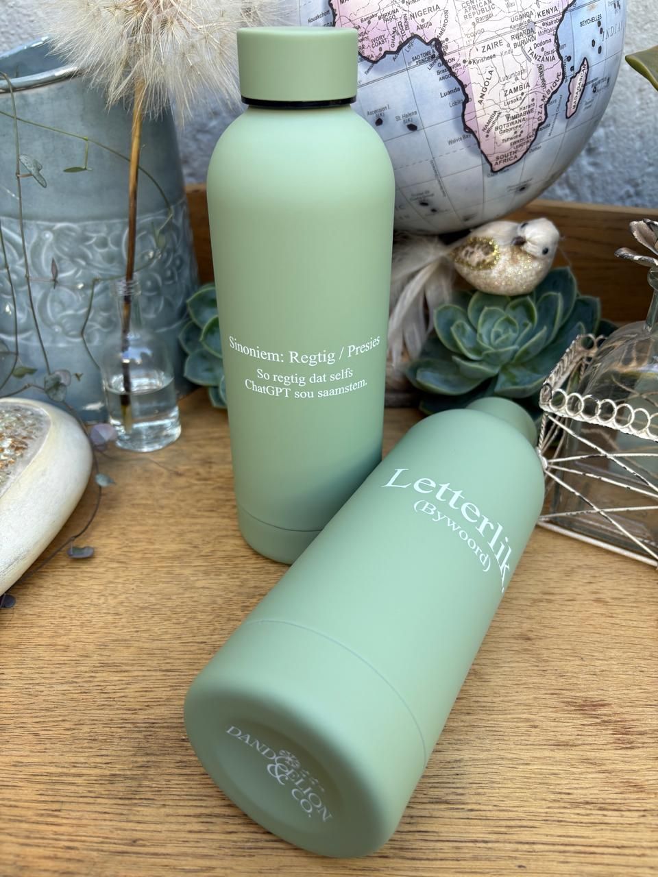 500ml Stainless Steel Water Bottle - Olive: Letterlik.