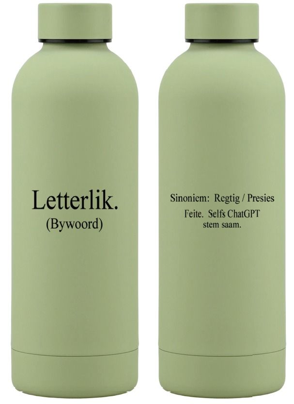 500ml Stainless Steel Water Bottle - Olive: Letterlik.