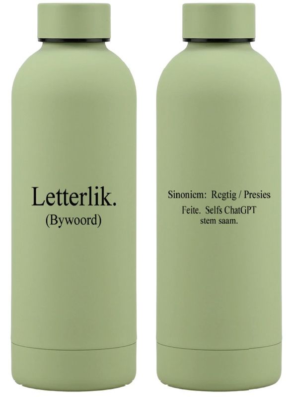 500ml Stainless Steel Water Bottle - Olive: Letterlik.