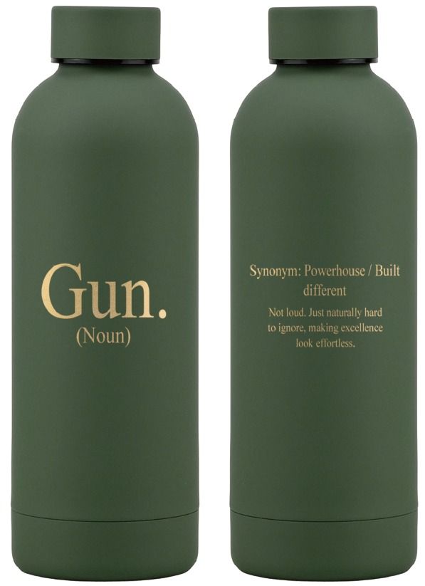 500ml Stainless Steel Water Bottle - Camo Green: GUN.