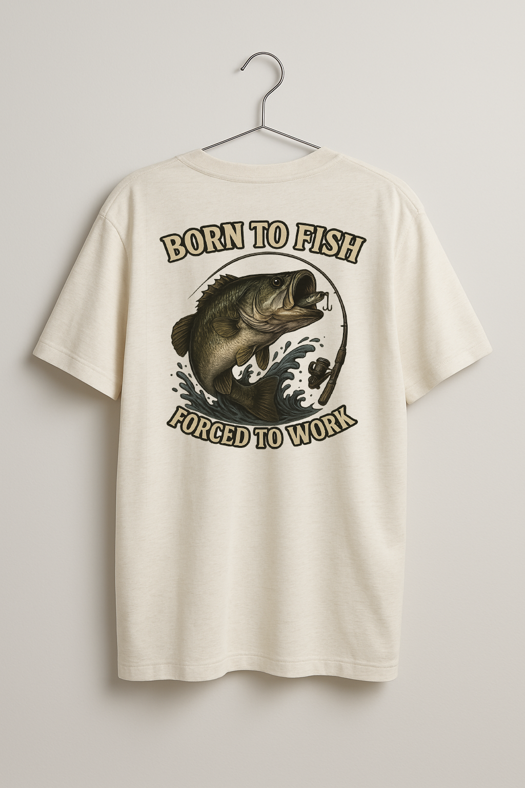 Born to Fish Forced to Work Pullover | Funny Fishing Sweatshirt | 100% Cotton 200gsm | Gift for Fisherman | Fishing Lover Apparel