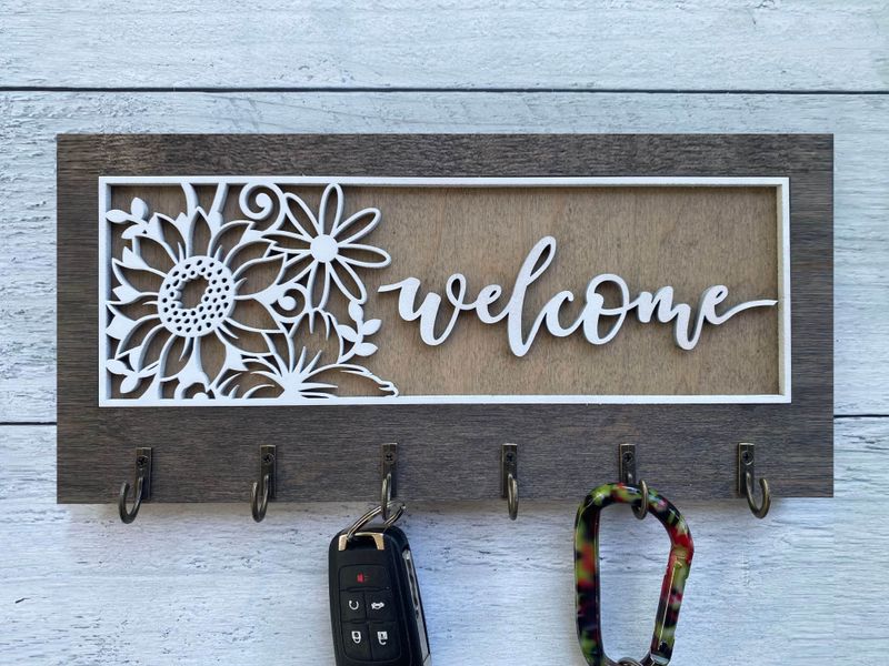 Wall Key Holder | Wall Key Hook | Rustic Home Decor | Farmhouse Wall Decor | Deer Elk Key Holder
