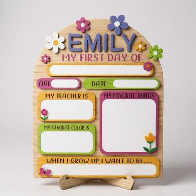 First Day of School Sign – Interchangeable Chalkboard Photo Prop First & Last Day Reusable School Sign, Back to School Board