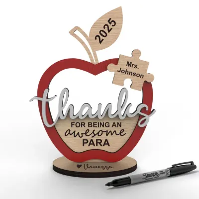 Personalized Teachers Appreciation Sign | Custom Apple Puzzle Piece Gift | End Of Year | Para TA Principal