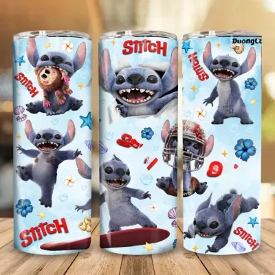 Personalized Stitch Tumbler 20oz Skinny - Disney Lilo & Stitch Custom Name Thermal Cup - Perfect Gift Personalized Stitch Tumbler 20oz Skinny - Disney Lilo & Stitch Custom Name Thermal Cup - Perfect Gift