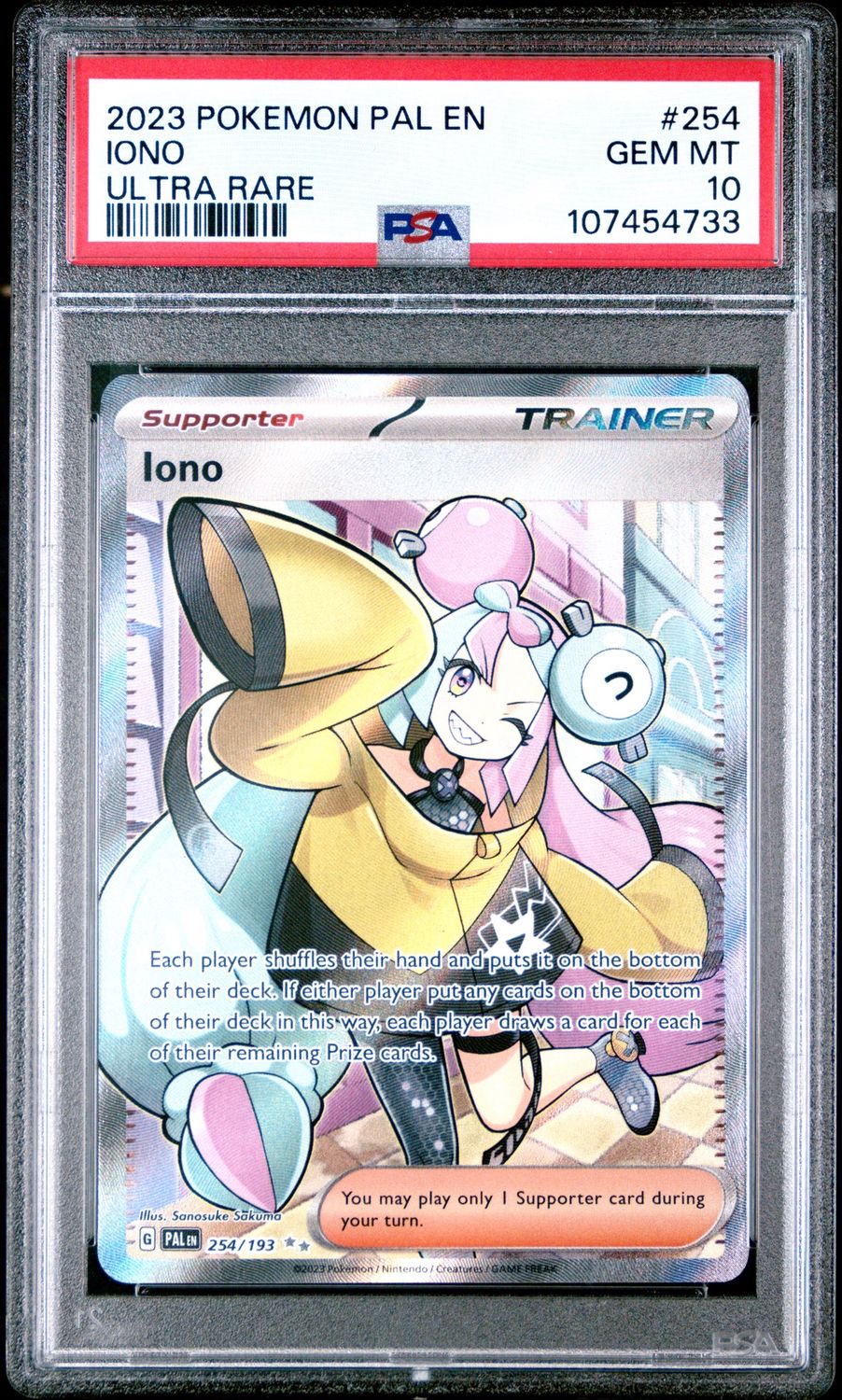 Pokemon Paldea Evolved #254 Iono PSA 10 Ultra Rare