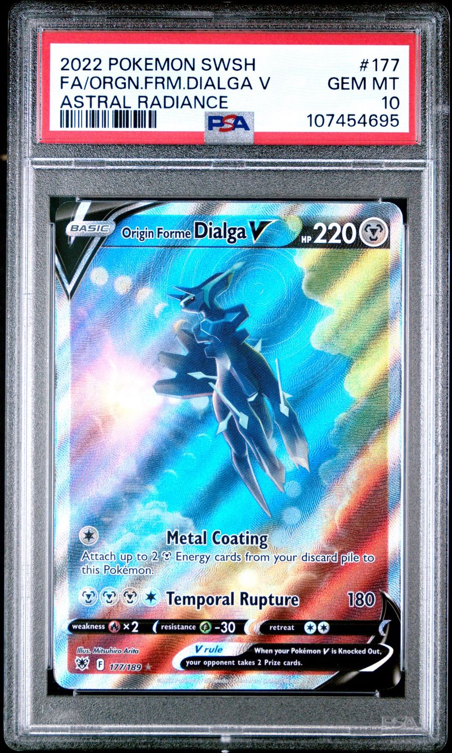 Pokemon Astral Radiance #177 Origin Forme Dialga V PSA 10