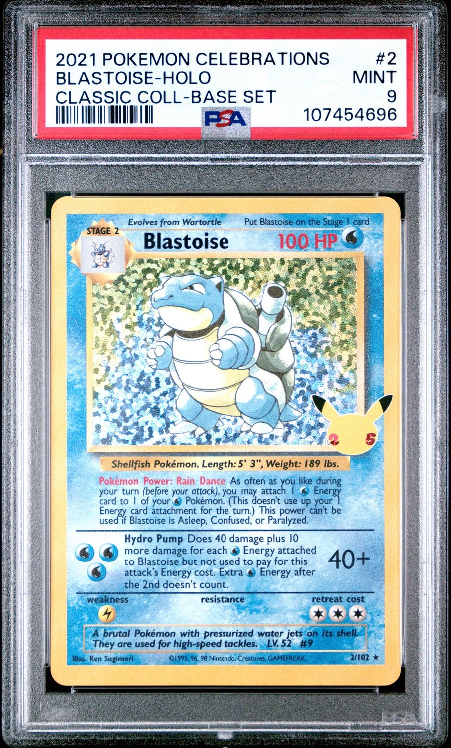 Pokemon Celebrations #2 Blastoise PSA 9 Classic Collection