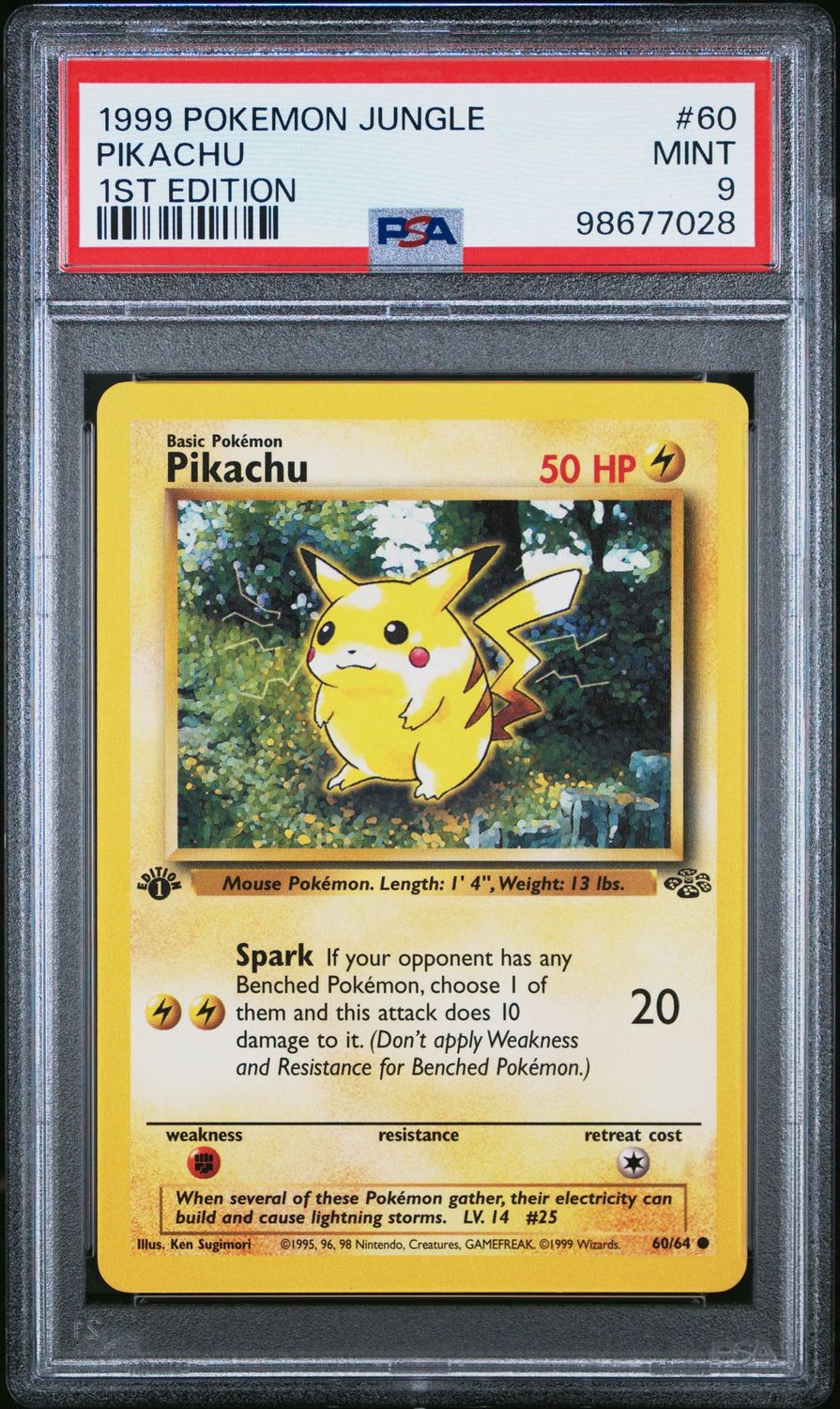 Pokemon Jungle #60 Pikachu PSA 9 1st Edition