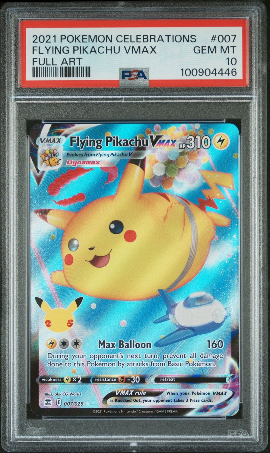 Pokemon Celebrations #007 Flying Pikachu VMAX PSA 10