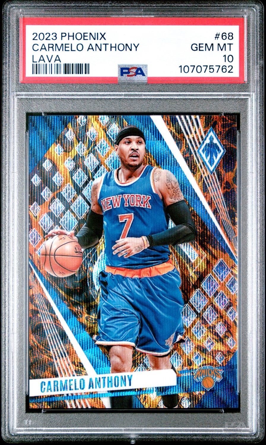 2023 Panini Phoenix #68 Carmelo Anthony /75 PSA 10 Lava