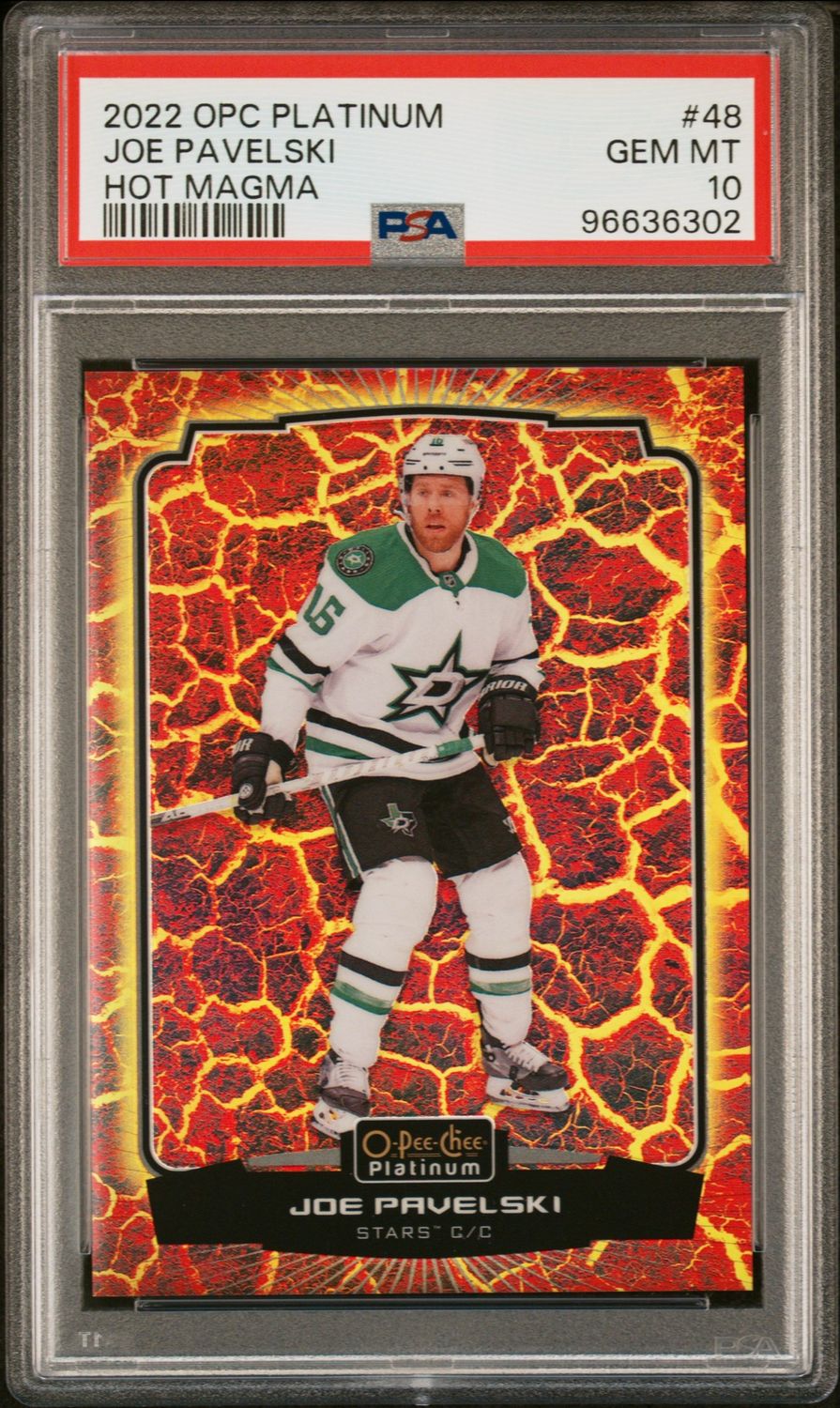 2022 O-Pee-Chee Platinum #48 Joe Pavelski /499 PSA 10 Hot Magma