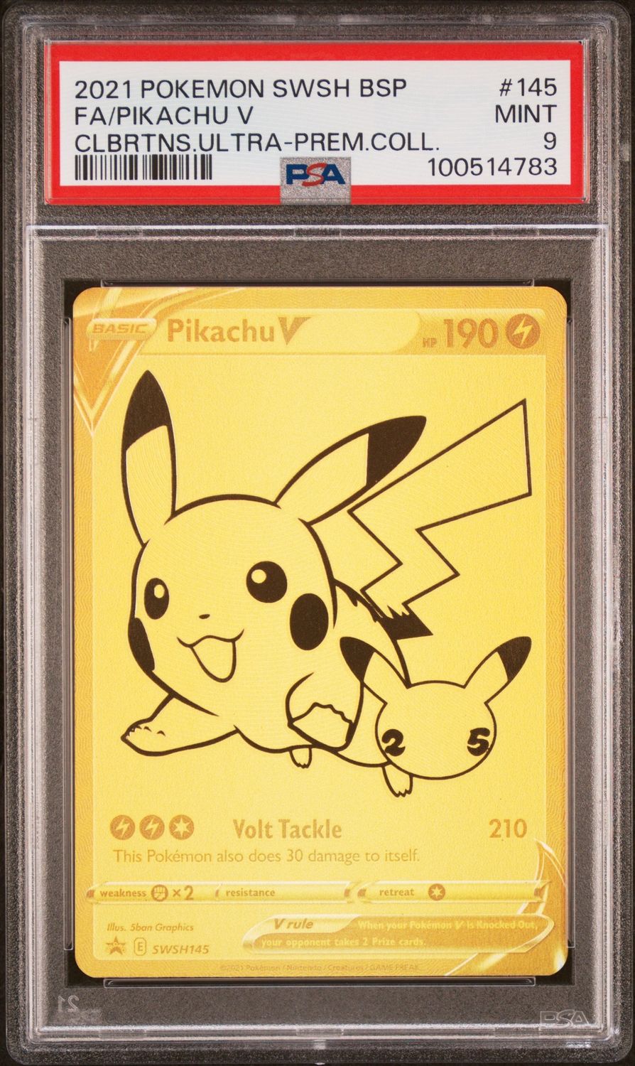 Pokemon Black Star Promo #145 Pikachu V PSA 9 Full Art Celebrations UPC