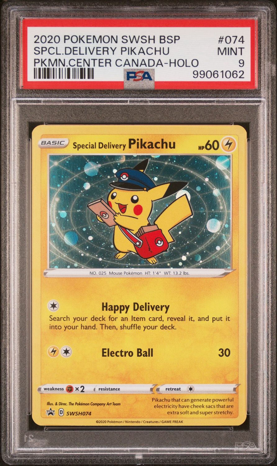 Pokemon Black Star Promo #074 Special Delivery Pikachu PSA 9