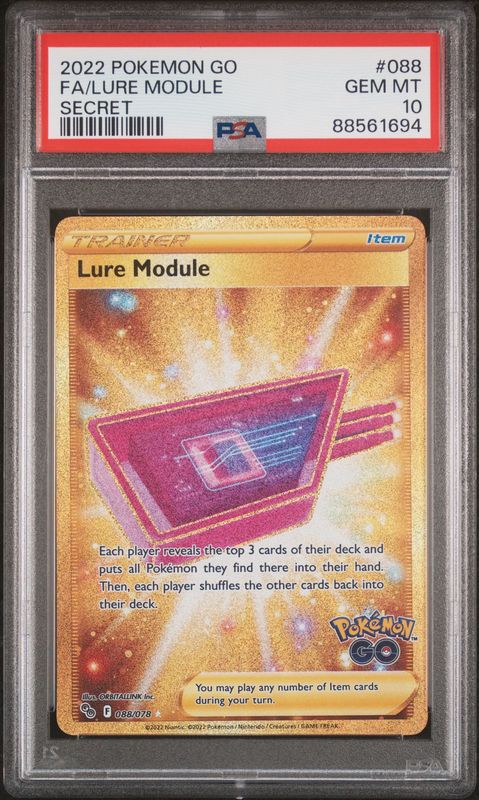 Pokemon GO #088 Lure Module PSA 10 Full Art Secret Hyper Rare