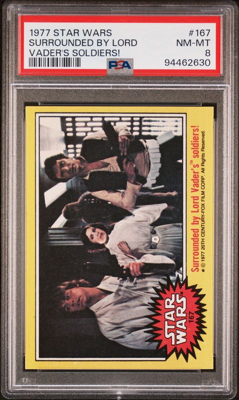 1997 Star Wars #167 Surrounded By Lord Vader's Soldiers PSA 8