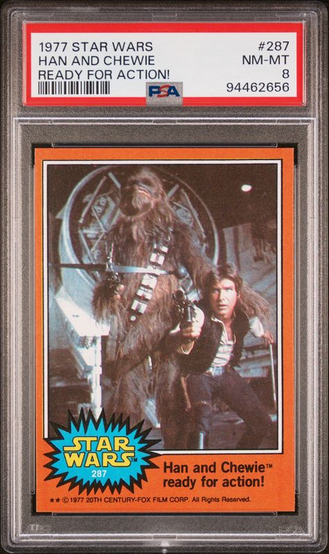 1977 Star Wars #287 Han and Chewie ready for action! PSA 8