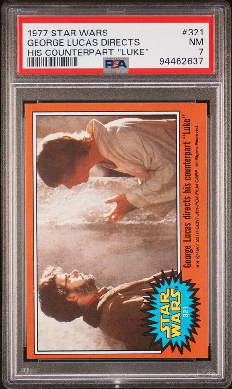 1977 Star Wars #321 George Lucas directs his counterpart "Luke" PSA 7