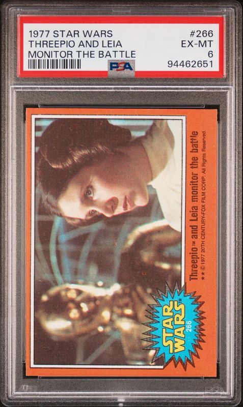 1977 Star Wars #266 Threepio and Leia monitor the battle PSA 6