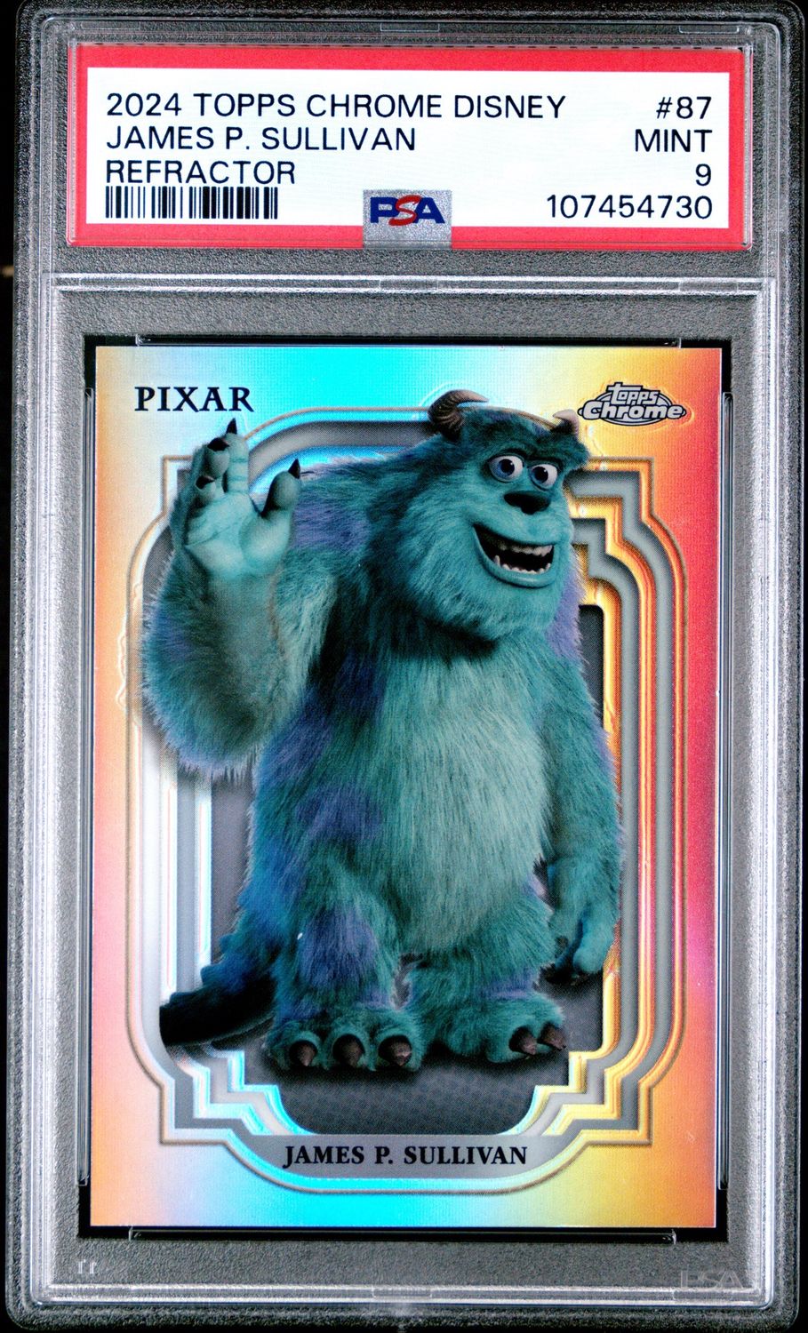2024 Topps Chrome Disney #87 James P. Sullivan PSA 9 Refractor