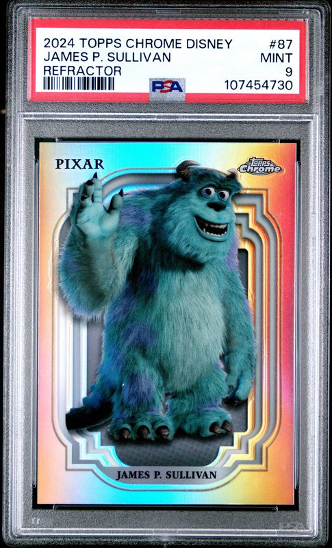 2024 Topps Chrome Disney #87 James P. Sullivan PSA 9 Refractor