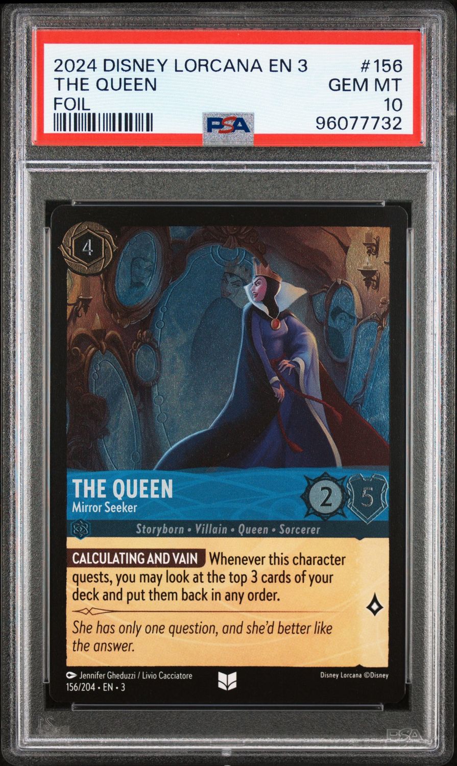 Disney Lorcana Into the Inklands #156 The Queen PSA 10 Foil