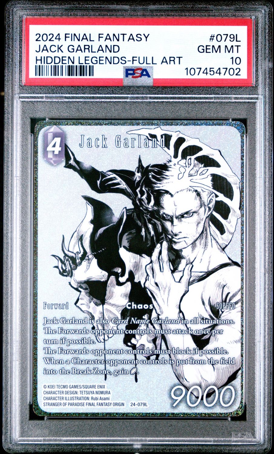 Final Fantasy Hidden Legends #079L Jack Garland PSA 10 Full Art Foil