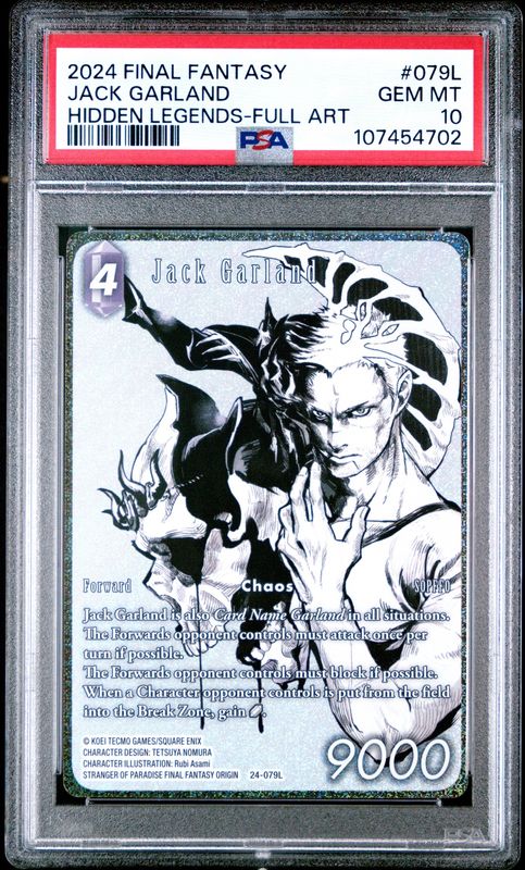 Final Fantasy Hidden Legends #079L Jack Garland PSA 10 Full Art Foil