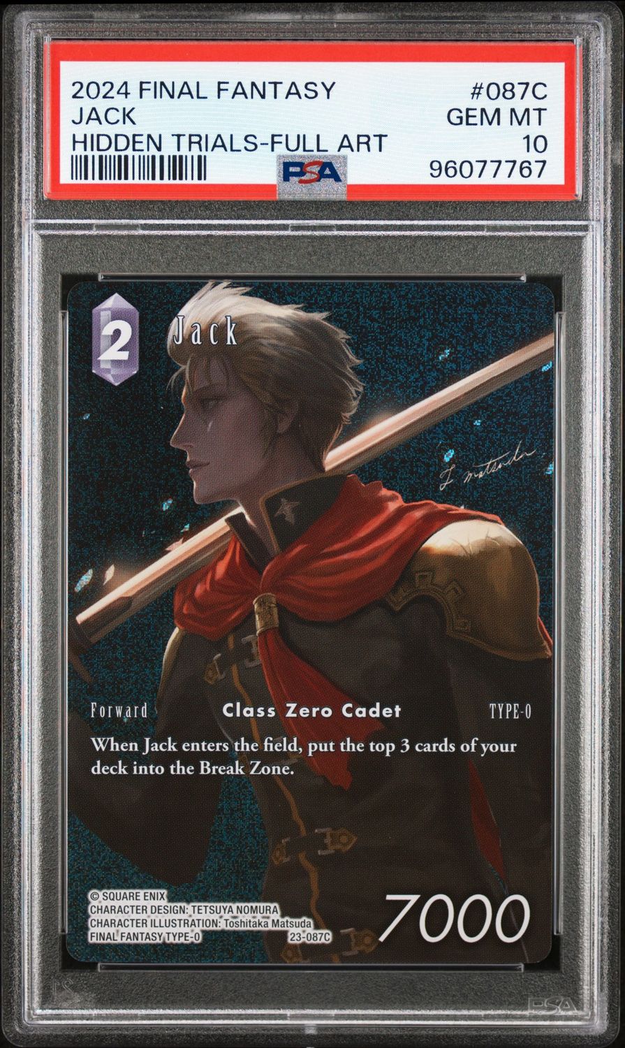 Final Fantasy Hidden Trials #087C Jack PSA 10 Full Art Foil