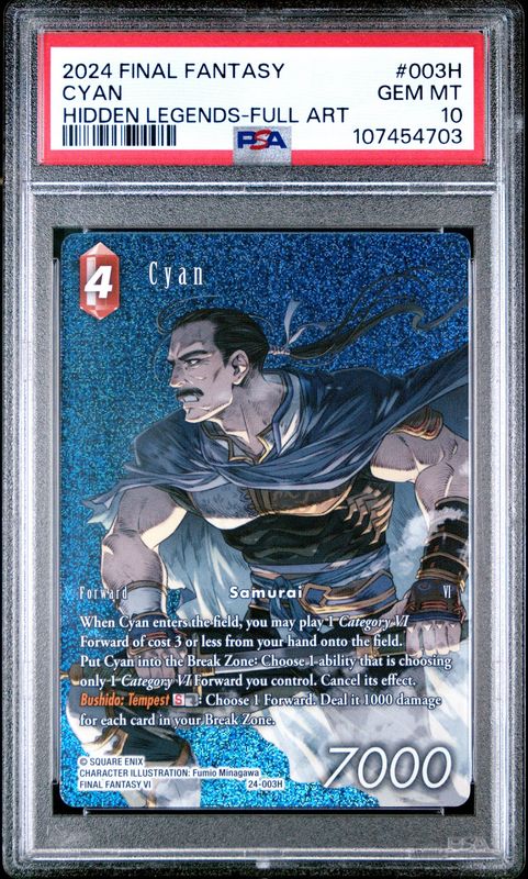 Final Fantasy Hidden Legends #003H Cyan PSA 10 Full Art Foil