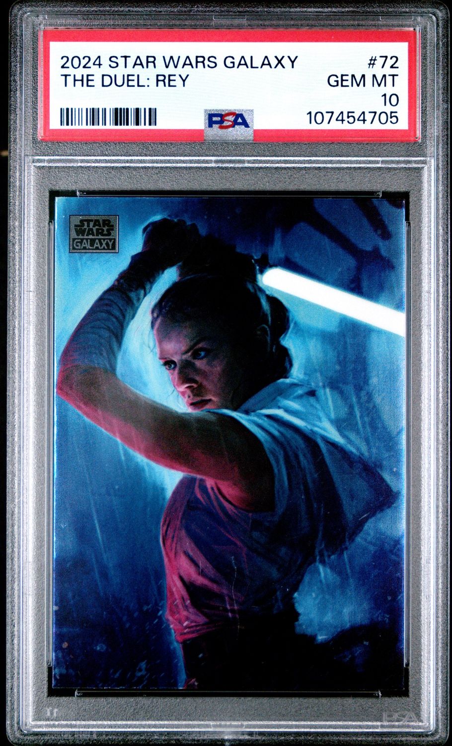 2024 Star Wars Galaxy #72 The Duel: Rey PSA 10