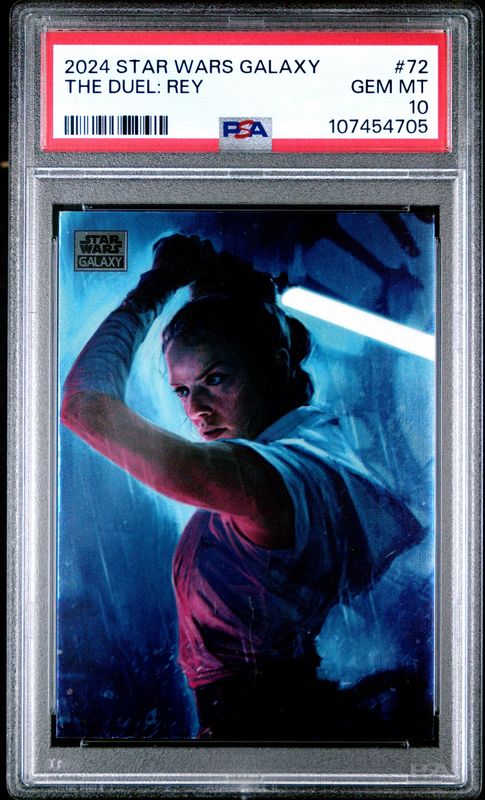 2024 Star Wars Galaxy #72 The Duel: Rey PSA 10