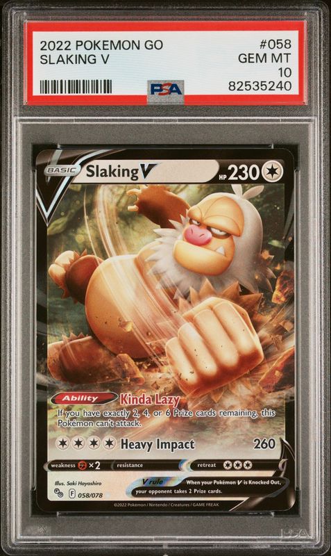 Pokemon GO #058 Slaking V PSA 10
