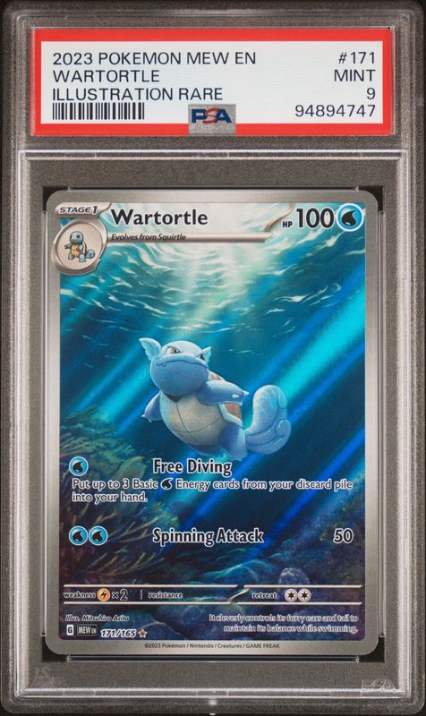 Pokemon 151 #171 Wartortle PSA 9 Illustration Rare