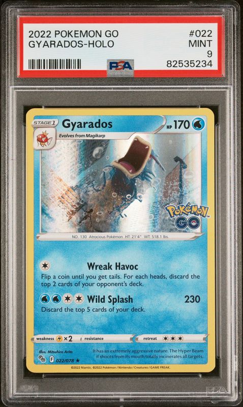 Pokemon GO #022 Gyarados PSA 9 Holo
