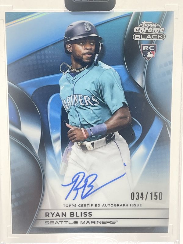 2025 Topps Chrome Black Ryan Bliss RC Auto /150 Blue Refractor