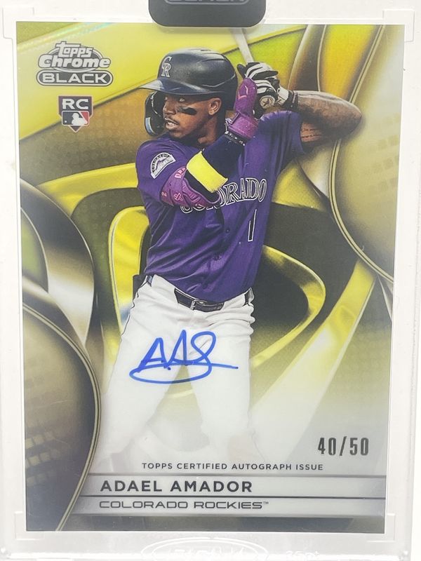 2025 Topps Chrome Black #CBAAA Adael Amador RC Auto /50 Gold Refractor