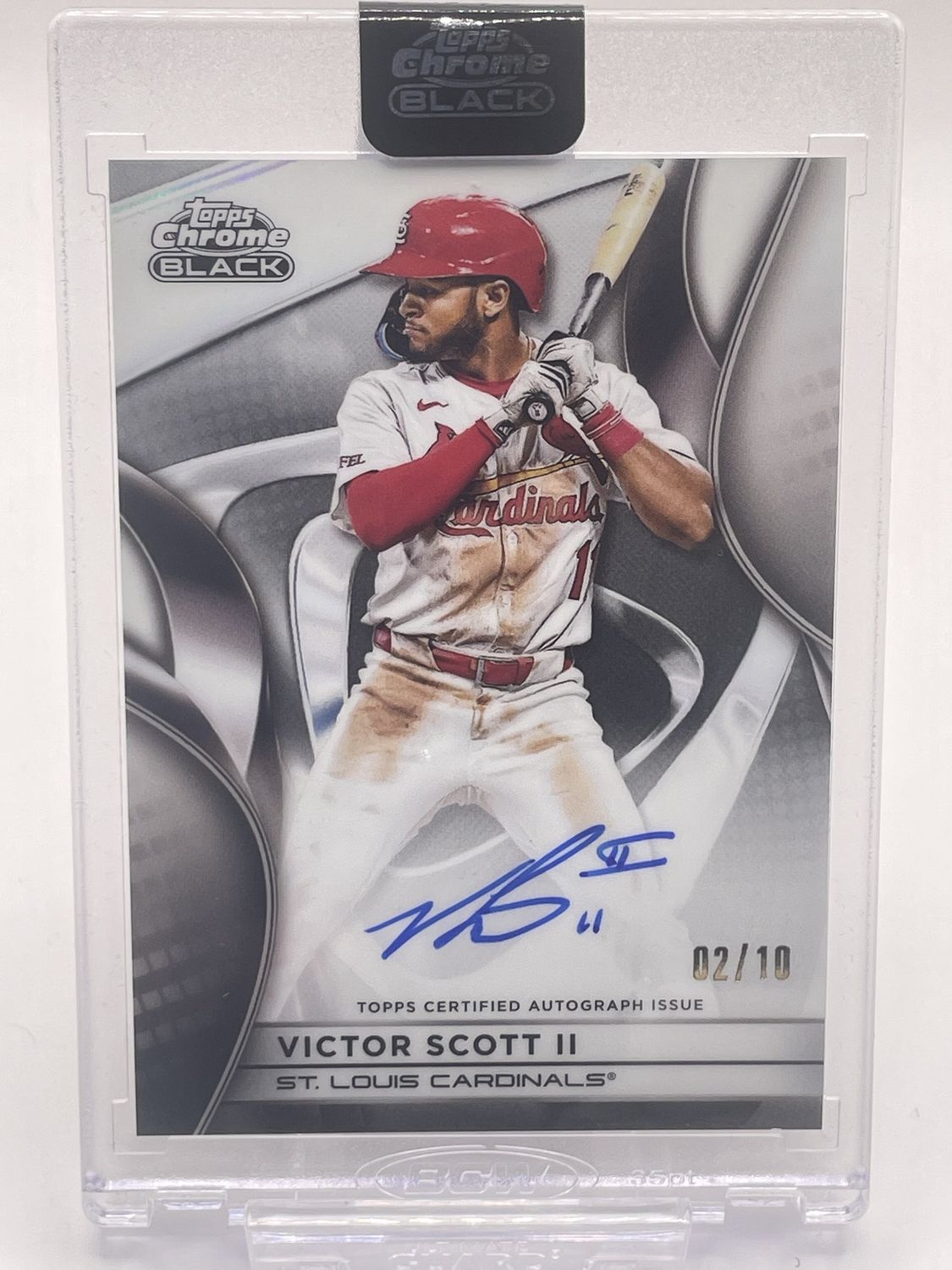 2025 Topps Chrome Black #CBAVS Victor Scott II /10 White Refractor