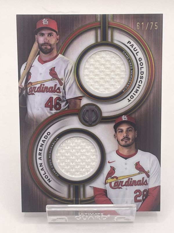 2025 Topps Tribute Paul Goldschmidt / Nolan Arenado /75 Dual Patch Relic