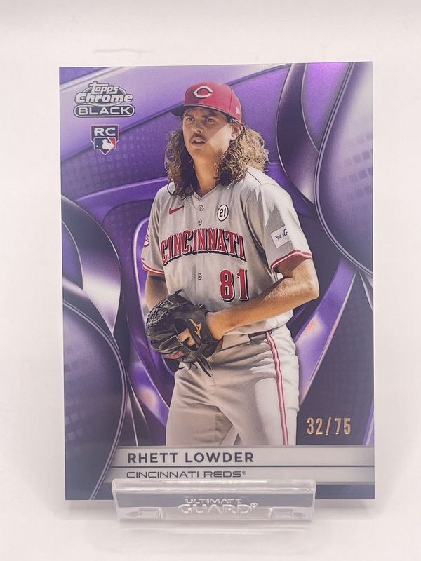 2025 Topps Chrome Black #111 Rhett Lowder RC /75 Purple Refractor