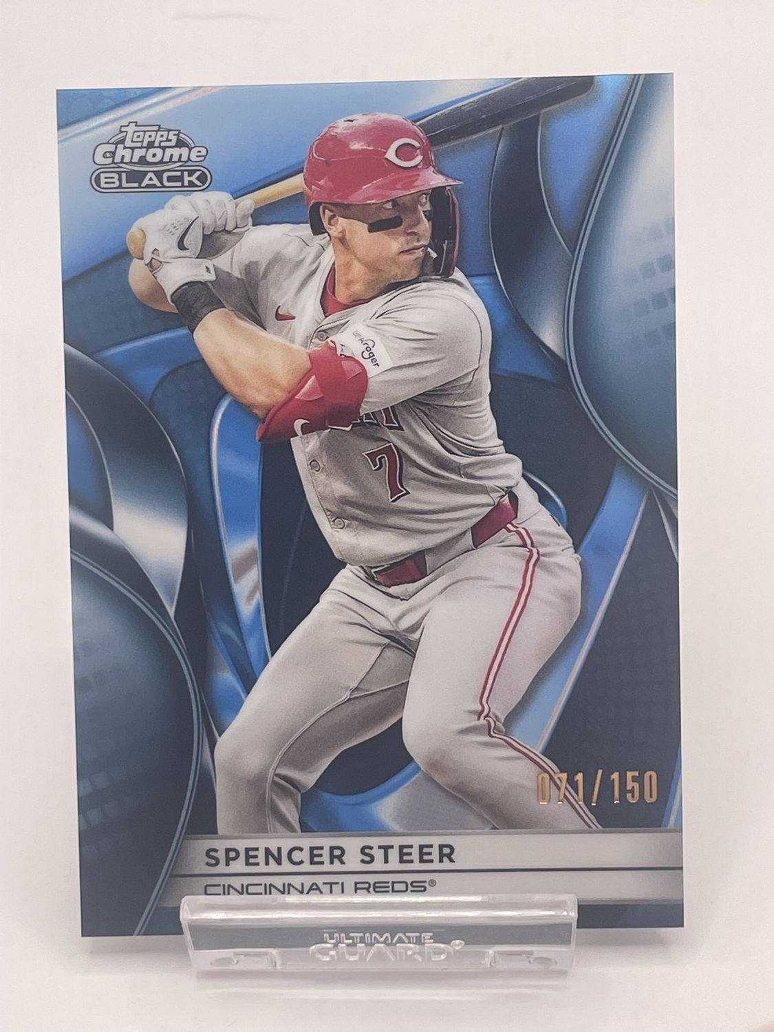2025 Topps Chrome Black #59 Spencer Steer /150 Blue Refractor