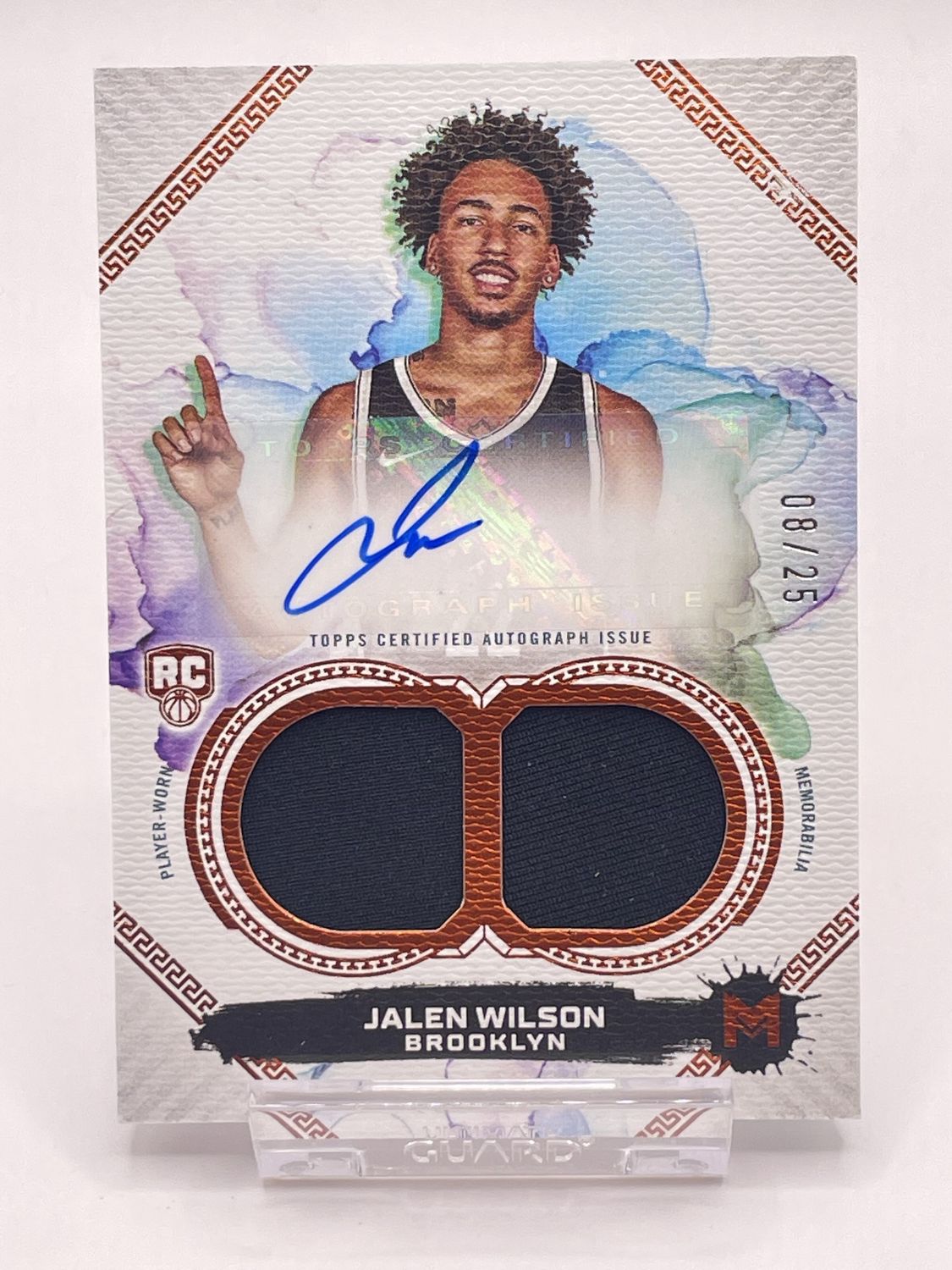 2024 Topps Motif #119 Jalen Wilson RC Auto /25 Dual Patch Relic Orange