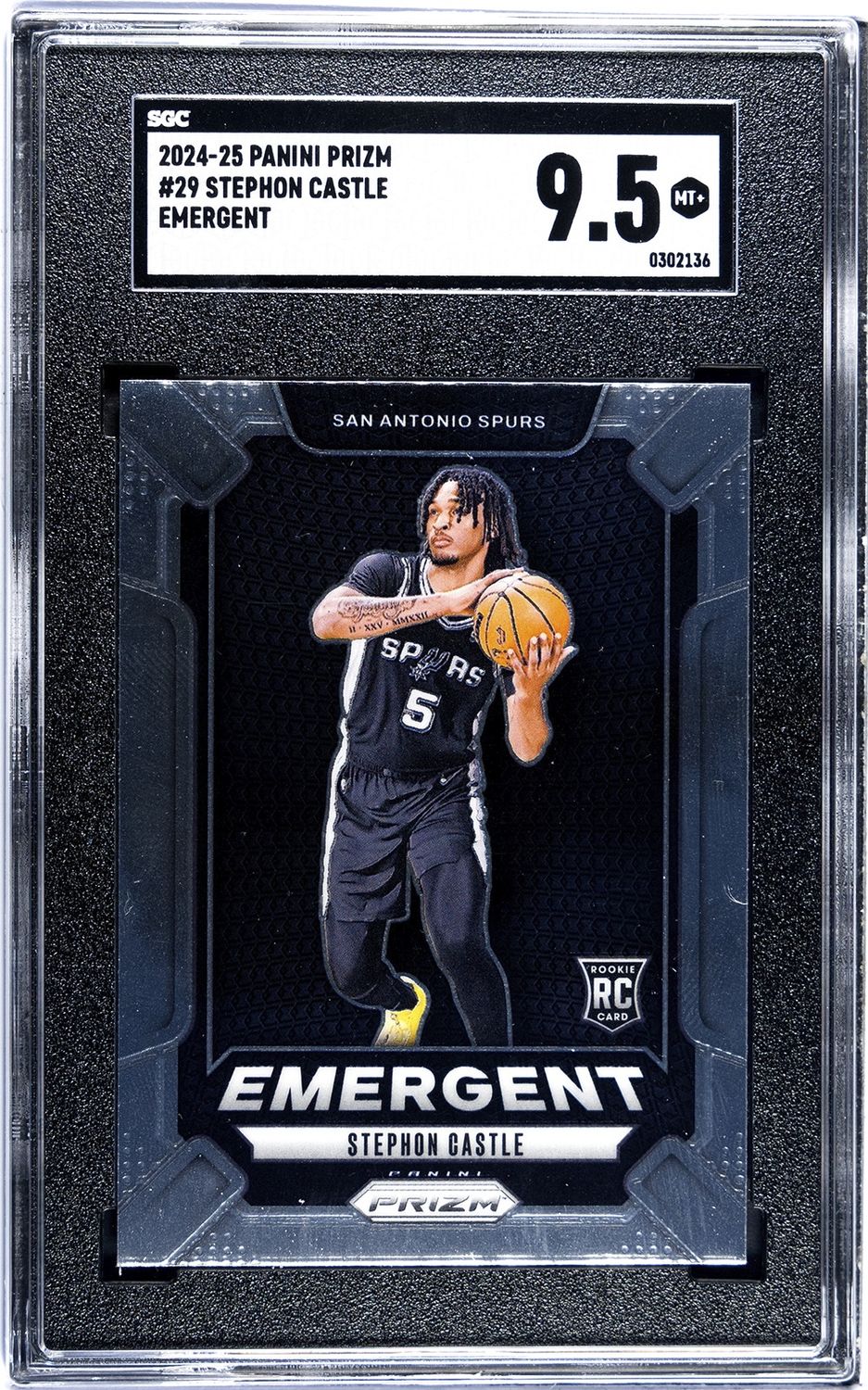 2024-25 Panini Prizm #29 Stephon Castle SGC 9.5 Emergent