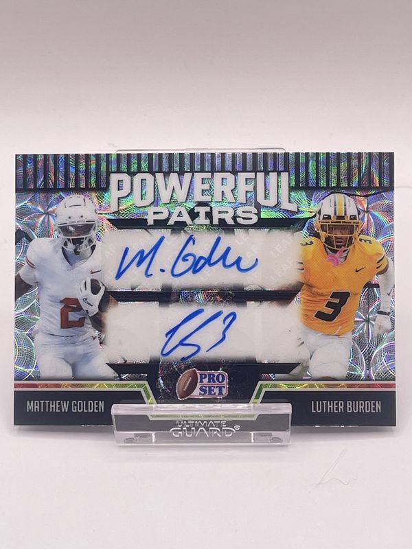 2025 Leaf Pro Set Metal #PP27 Matthew Golden / Luther Burden Auto /10 Powerful Pairs