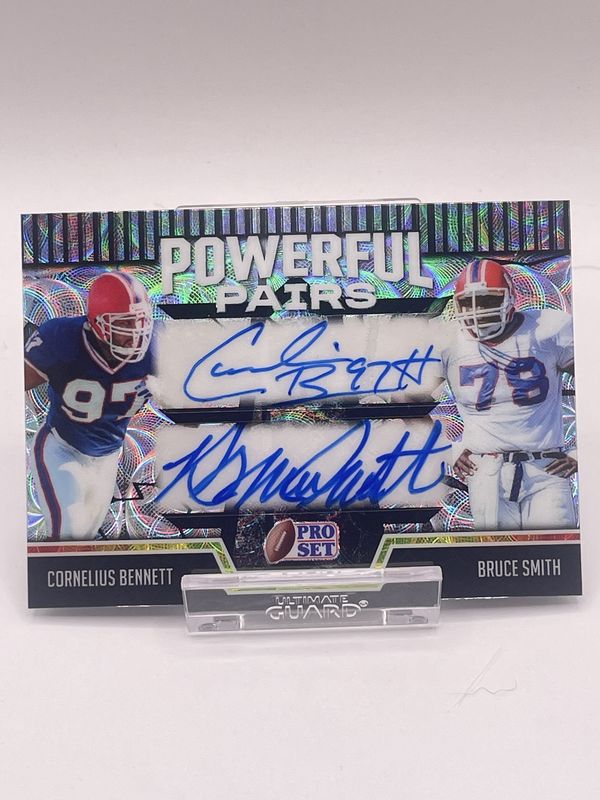2025 Leaf Pro Set Metal #PP10 Cornelius Bennett / Bruce Smith Dual Auto /10 Powerful Pairs